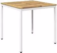 vidaXL Gartentisch Wei&szlig; gewaschen 80 x 80,5 x 75 cm Massivholz Akazie