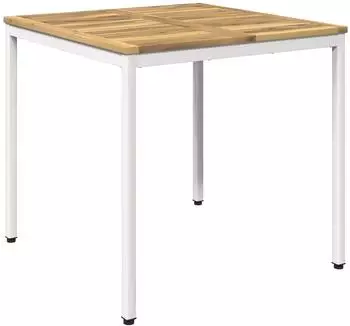 vidaXL Gartentisch wei&szlig;, 80x80,5x75cm, Akazien-Massivholz