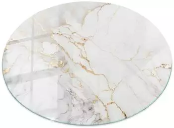 Tulup Tischplatte ESG Glas, rund, dezente Marmoradern, ⌀60cm (010010820110000268047)