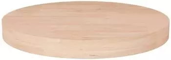 vidaXL Runde Tischplatte Massivholz Eiche unbehandelt &Oslash;50x4cm (342909)