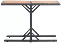 vidaXL Gartentisch Schwarz Massivholz Akazie und Poly Rattan