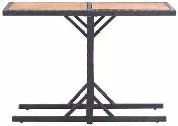 vidaXL Gartentisch Akazien-Massivholz & Polyrattan, schwarz (46456)