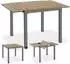 TecTake Inca Gartentisch Aluminium, ausziehbar, Holzoptik schwarz/braun