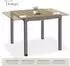TecTake Inca Gartentisch Aluminium, ausziehbar, Holzoptik schwarz/braun