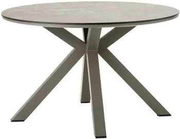 Dehner Marseille Gartentisch rund, Aluminium/Kunststoff, braun, &Oslash;120cm (H75cm)