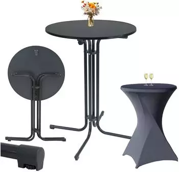 Trutzholm Stehtisch klappbar &Oslash;80cm anthrazit mit Husse (8958901)