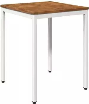 vidaXL Gartentisch Akazienholz, natur/wei&szlig;, 60x60,5x75cm (901305)