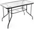 VCM Bistrotisch mit Glasplatte und Schirmständerloch, braun, 110x60x72cm