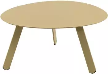 Lesli Living Tiki ovaler Beistelltisch, Stahl, gr&uuml;nbeige (74x60cm)
