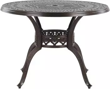 Beliani Salento runder Gartentisch, Aluminium, dunkelbraun, 102cm (191900)