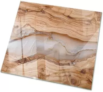 Tulup Tischplatte Naturholz mit Harz, Glas, 60x60cm (010010820020000282236)