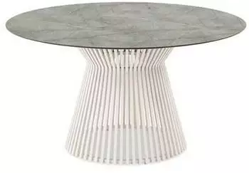 Niehoff Acore Gartentisch rund, HPL Pesaro Marble