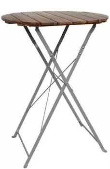 Mojawo Stehtisch klappbar, Akazie/Stahl, &Oslash;80cm, H110cm (MBG1008)