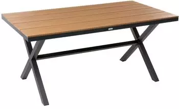 Beliani Tiano Gartentisch 160x90cm, Metall, schwarz (Tiano)