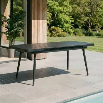Idimex Sunny Gartentisch ausziehbar 150-200cm, Aluminium, schwarz (800000613478)