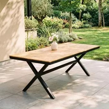 Idimex Isola Gartentisch 180x100cm WPC/Aluminium grau/natur (800001108934)