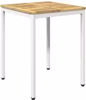 vidaXL Gartentisch Wei&szlig; gewaschen 60 x 60,5 x 75 cm Massivholz Akazie