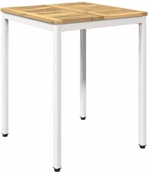 vidaXL Gartentisch Akazienholz massiv, wei&szlig;, 60x60,5x75cm (901755)
