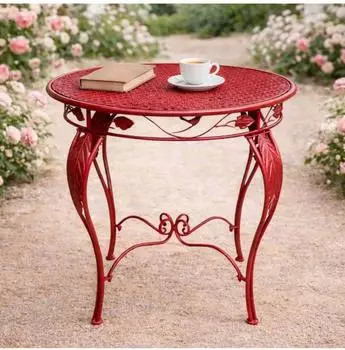 DanDiBo Bistrotisch Rosso rund, Metall, rot, 70cm (96711)