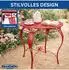 DanDiBo Bistrotisch Rosso rund, Metall, rot, 70cm (96711)