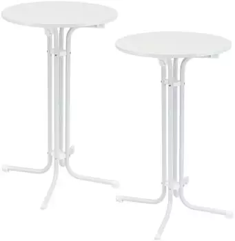 Trutzholm Stehtisch klappbar, 2er-Set, Ø70cm, 110cm, Stahl, weiß (8950901)