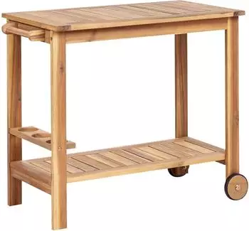 Beliani SASSARI II Servierwagen, zertifiziertes Akazienholz, hellbraun (511710)