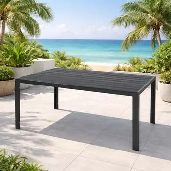 Mojawo Gartentisch Aluminium/Kunststoffholz anthrazit/grau 160x90x74cm