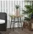OKWISH Beistelltisch rund PE-Rattan/Glas beige 50x50x50cm
