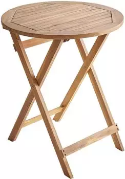Beliani Prossedi Outdoor-Bistrotisch rund, Akazienholz, &oslash;60cm (585854)