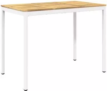 vidaXL Gartenbar-Tisch wei&szlig; 141x80,5x105cm Akazien-Massivholz (901783)