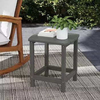 Outsunny Outdoor-Beistelltisch HDPE, rechteckig, grau, 48x37x46cm