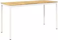 vidaXL Gartenbar-Tisch NAARDEN Wei&szlig; gewaschen 196 x 80,5 x 105 cm