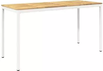 vidaXL Gartenbar-Tisch wei&szlig; 196x80,5x105cm Akazien-Massivholz