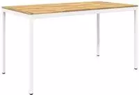 vidaXL Gartenbar-Tisch Wei&szlig; 196 x 100,5 x 105 cm Massivholz Akazie