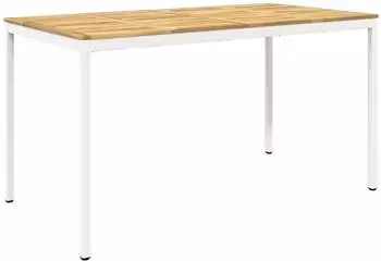vidaXL Gartenbar-Tisch wei&szlig; 196x100,5x105cm Akazien-Massivholz