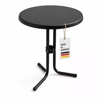 Gardissimo Klapptisch Sevelit-Platte Schiefer-Optik, rund 60cm