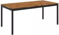 vidaXL Gartentisch Nat&uuml;rlich und Schwarz 147 x 88,5 x 75 cm