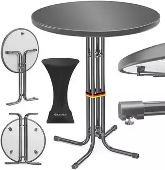 Kesser Stehtisch klappbar, rund Ø60cm, anthrazit, In- & Outdoor (14074)