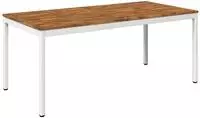 vidaXL Gartentisch Nat&uuml;rlich und Wei&szlig; 180 x 88,5 x 75 cm