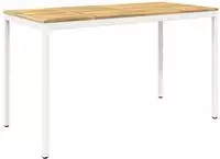 vidaXL Gartenbar-Tisch NAARDEN Wei&szlig; gewaschen 180 x 88,5 x 105 cm