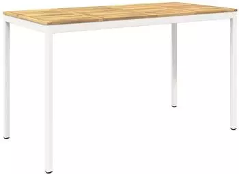 vidaXL NAARDEN Gartenbar-Tisch wei&szlig;, Akazienholz, 180x88,5x105cm