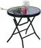 LuxusKollektion Klapptisch rund, Glas/Metall, blau, Ø 46cm