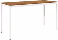 vidaXL Gartenbar-Tisch NAARDEN Nat&uuml;rlich und Wei&szlig; 196 x 80,5 x 105 cm
