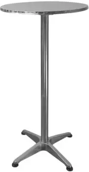 Chefgastro Stehtisch höhenverstellbar & klappbar, rund, Aluminium/MDF, silber, Ø60cm, 75-115cm (RYL3-02)