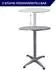 Chefgastro Stehtisch höhenverstellbar & klappbar, rund, Aluminium/MDF, silber, Ø60cm, 75-115cm (RYL3-02)