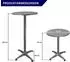 Chefgastro Stehtisch höhenverstellbar & klappbar, rund, Aluminium/MDF, silber, Ø60cm, 75-115cm (RYL3-02)