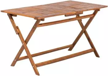 Beliani Cento Klappbarer Gartentisch, Akazienholz, 140x75cm