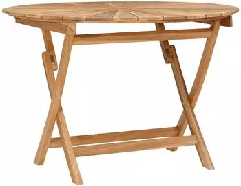 vidaXL Klappbarer Gartentisch rund Teak-Massivholz Ø110x75cm (42028987)