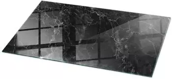 Tulup Glasplatte Marmormuster mit Adern, schwarz, 120x60cm (010010820060000027552)