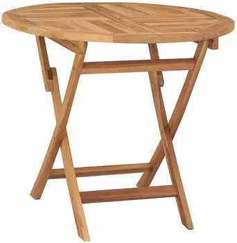 vidaXL Klappbarer Gartentisch massives Teakholz, natur, &Oslash;90x75cm
